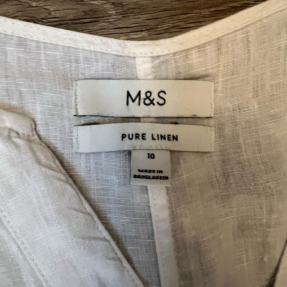 Marks & Spencer 100% linen Tunic with short sleeves and v neck EUC sz 10 - Picture 5 of 9